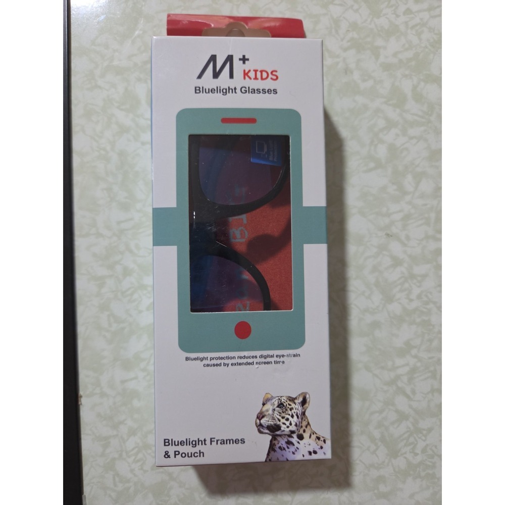 Blue Light Glasses M+ Kids  w/Pouch Case‎ Jay Black